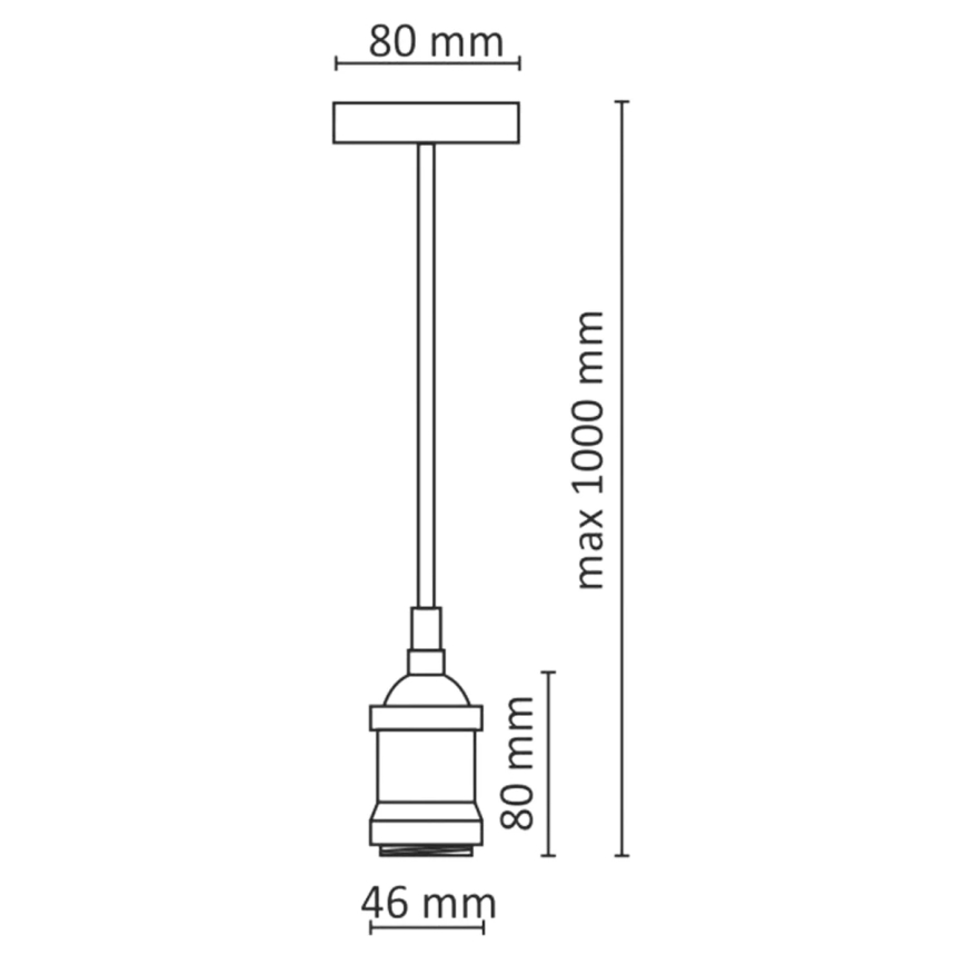 Power supply cable 1xE27/20W/230V copper