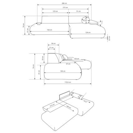 PRATO Right-Hand L-Shaped Corner Sofa Bed with Storage, Beige