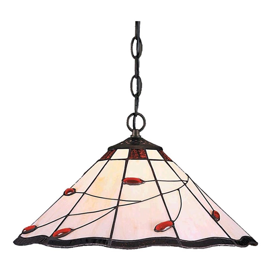 Prezent 172 - Chandelier on a chain TIFFANY 2xE27/60W/230V