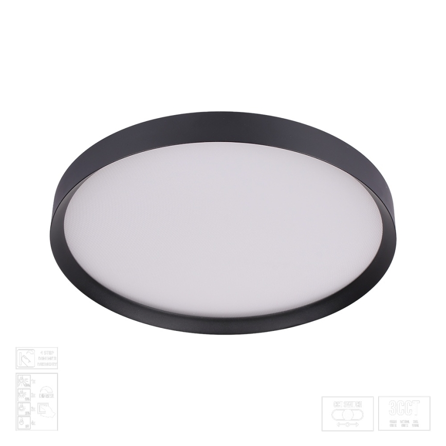 Prezent 17313 - MAYSA Dimmable LED Ceiling Light LED/36W/230V 3000/4000/6000K Ø 39.5 cm Black