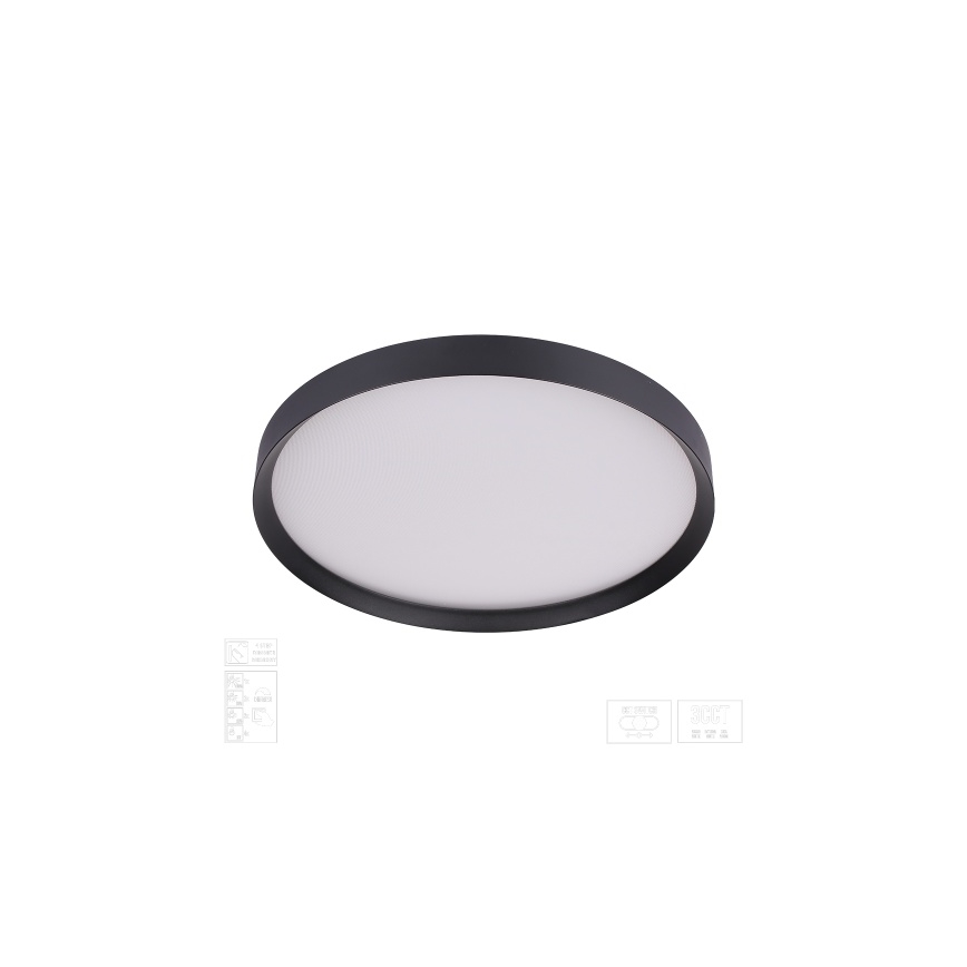 Prezent 17315 - Dimmable LED Ceiling Light MAYSA LED/42W/230V 3000/4000/6000K Ø 48.5 cm black