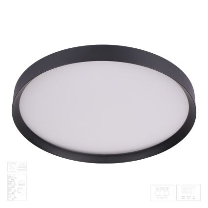 Prezent 17317 - MAYSA Dimmable LED Ceiling Light, 72W, 230V, Selectable Color Temperature 3000/4000/6000K, Ø 77 cm, Black
