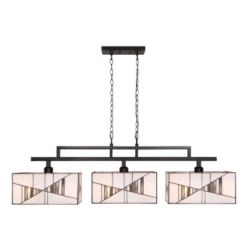 Prezent 216 - Chandelier on a chain TIFFANY 3xE27/60W/230V