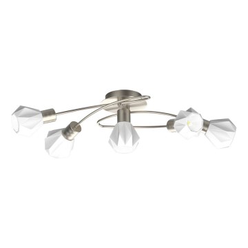 Prezent 27512 - Surface-mounted chandelier METIS 5xE14/40W/230V matte chrome