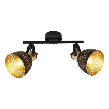 Prezent 27523 - Spotlight MESCALA 2xE14/40W/230V black/rubber tree