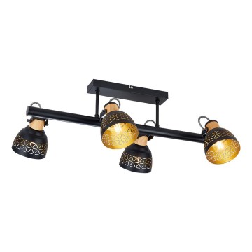 Prezent 27524 - Surface-mounted chandelier MESCALA 4xE14/40W/230V black/rubber tree