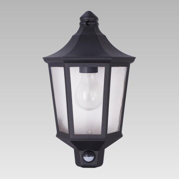 Prezent 31601 - Outdoor light with sensor TULSA 1xE27/60W/230V IP44