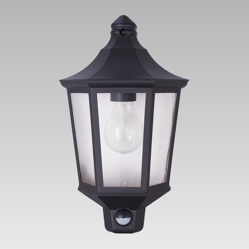 Prezent 31601 - Outdoor light with sensor TULSA 1xE27/60W/230V IP44