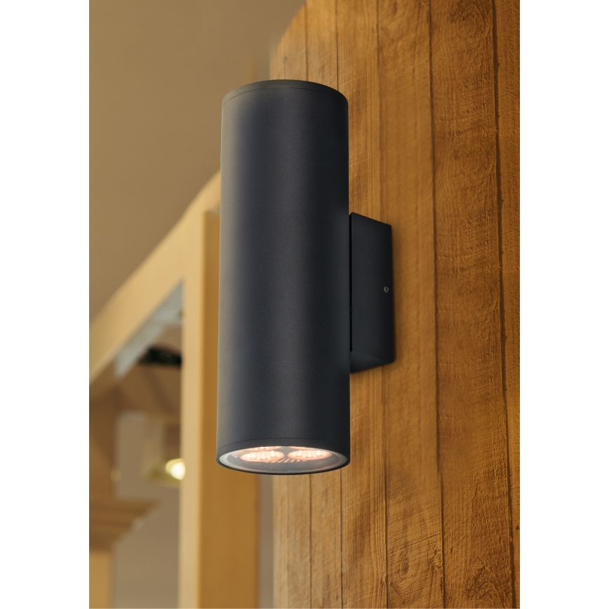 Prezent 39037 - Outdoor wall light RETO XL 2xE27/60W/230V IP54