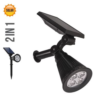 Prezent 65286 - LED Solar light 2in1 LION LED/2W/3,7V IP44 2220 mAh