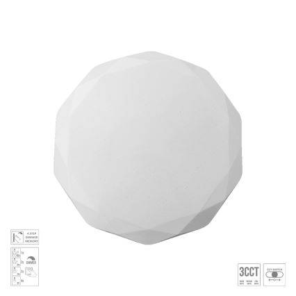 Prezent 71337 - IRIDIO Dimmable LED Ceiling Light LED/18W/230V 3000/4000/6500K diam. 34 cm White