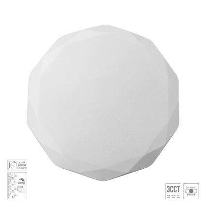 Prezent 71338 - Dimmable LED Ceiling Light IRIDIO LED/30W/230V 3000/4000/6500K Ø 39 cm White