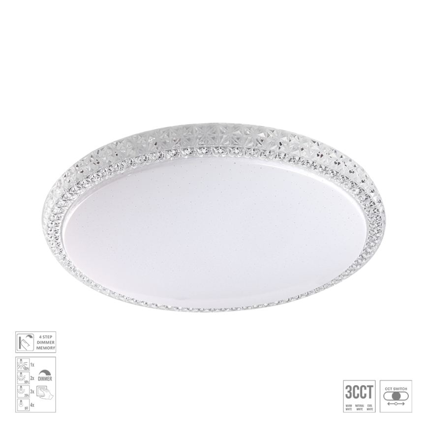 Prezent 71339 - AMBIA Dimmable LED Ceiling Light LED/30W/230V 3000/4000/6500K Ø 39,5 cm clear
