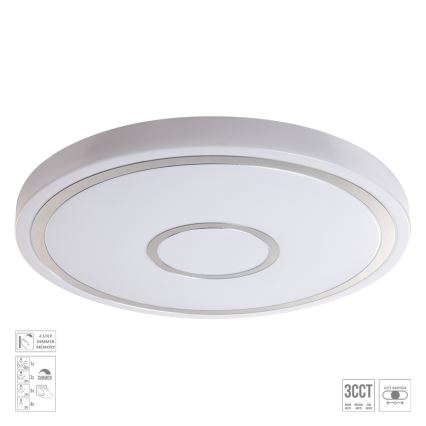 Prezent 71342 - MOZAN LED Dimmable Ceiling Light, 40W, 230V, Selectable color temperature 3000/4000/6500K, Ø 48 cm, White