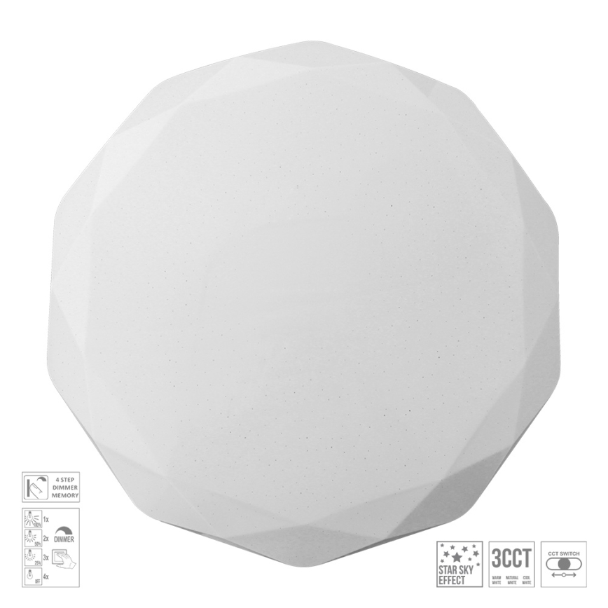 Prezent 71343 - IRIDIO Dimmable LED Ceiling Light LED/40W/230V 3000/4000/6500K Ø 49.5 cm white