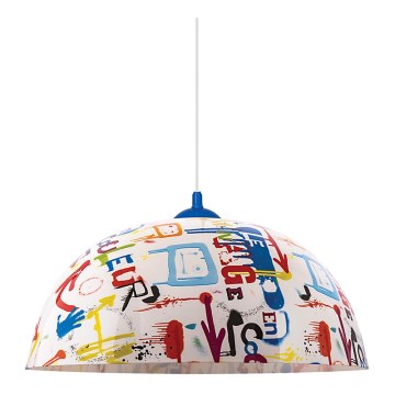 Prezent 74200 - Children chandelier on a string GRAFFITI 1xE27/60W/230V