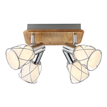 Prezent 75453 - Spotlight PADRE 4xE14/40W/230V oak