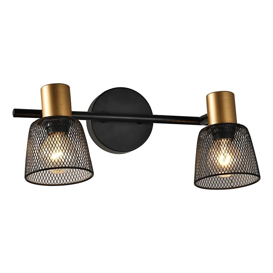 Prezent 75471 - Wall spotlight DAYTONA 2xE14/40W/230V black/gold