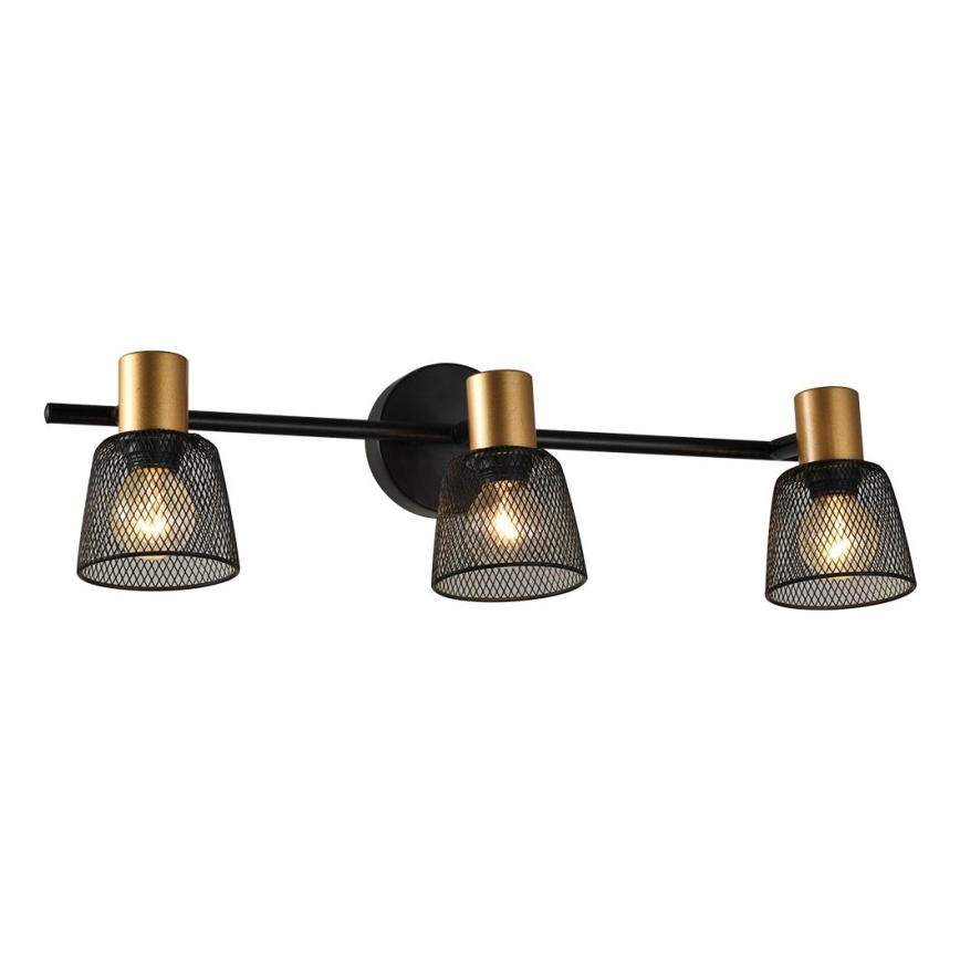 Prezent 75472 - Wall spotlight DAYTONA 3xE14/40W/230V black/gold