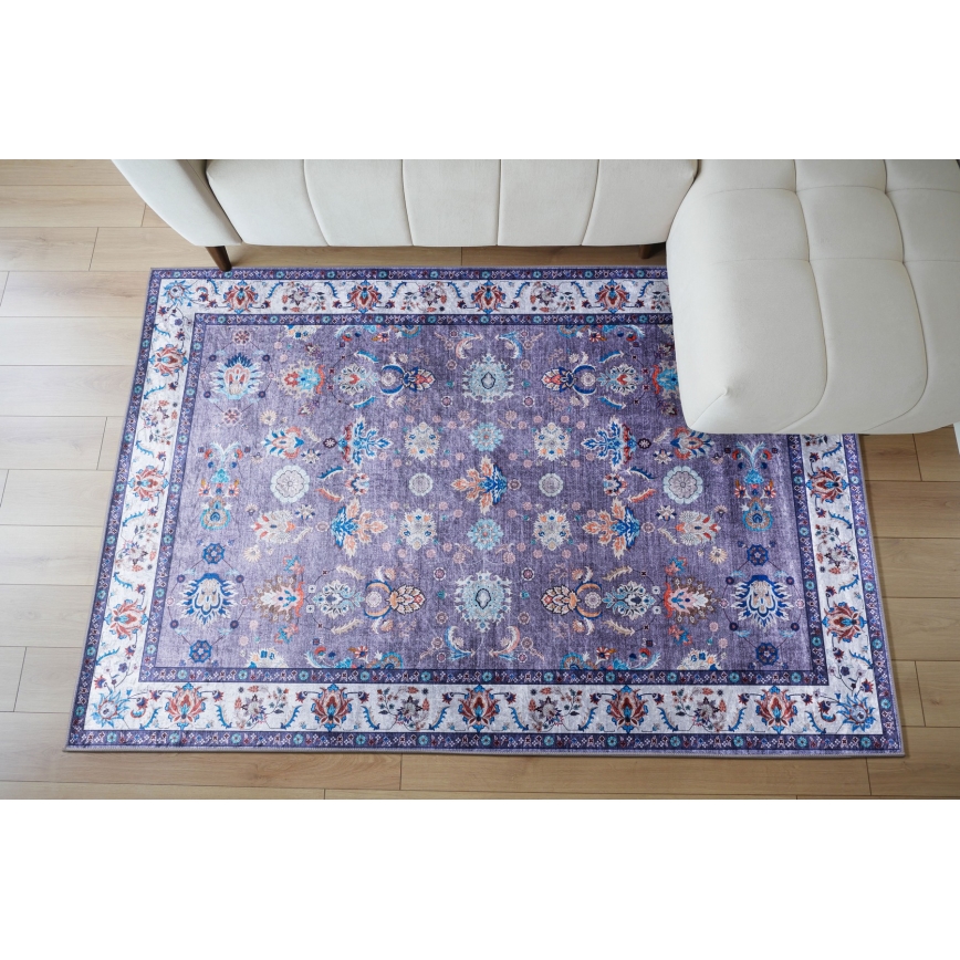 PRINT SHINE Non-Slip Oriental Rug 160 x 230 cm, Blue