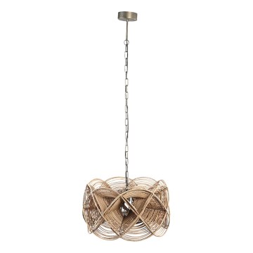 PTMD - YENA Chain Pendant Light 1xE27/40W/230V Ø 57 cm Rattan