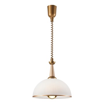 Pull-down chandelier CHIARA 1xE27/60W/230V beige/beech
