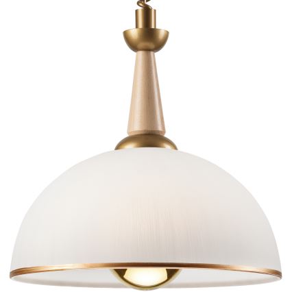 Pull-down chandelier CHIARA 1xE27/60W/230V beige/beech