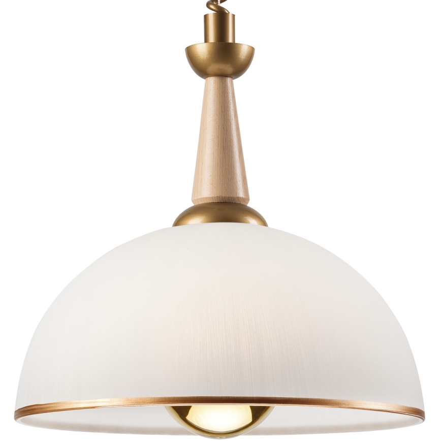 Pull-down chandelier CHIARA 1xE27/60W/230V beige/beech