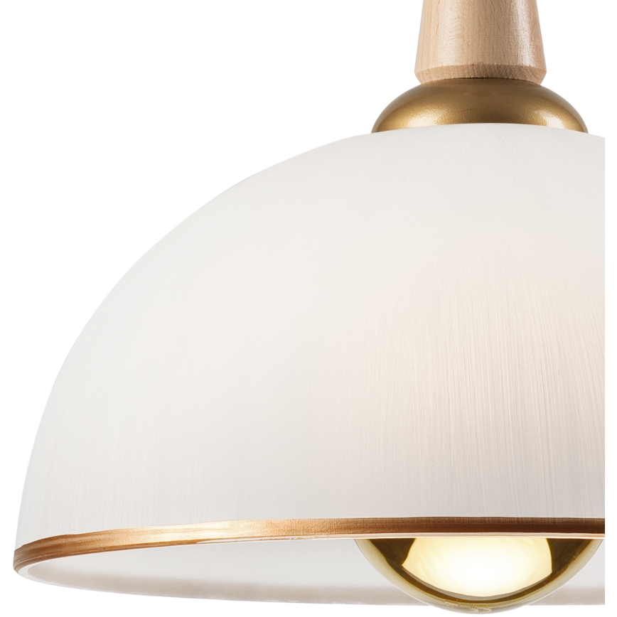 Pull-down chandelier CHIARA 1xE27/60W/230V beige/beech