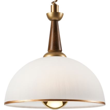 Pull-down chandelier CHIARA 1xE27/60W/230V brown/beech