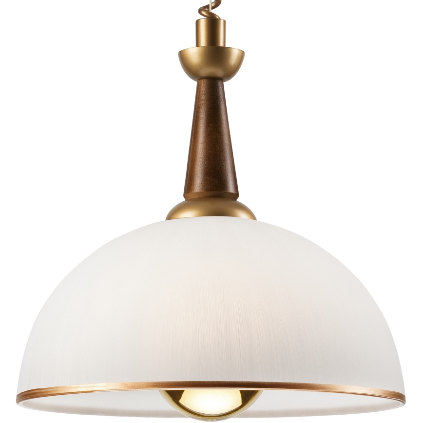 Pull-down chandelier CHIARA 1xE27/60W/230V brown/beech