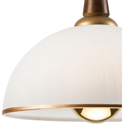Pull-down chandelier CHIARA 1xE27/60W/230V brown/beech