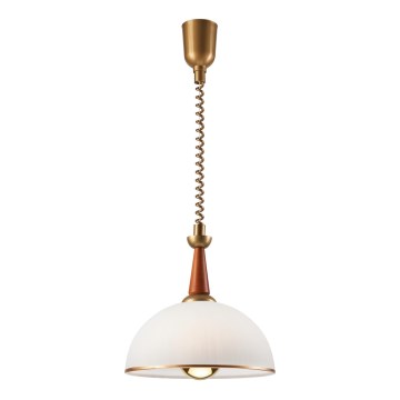 Pull-down chandelier CHIARA 1xE27/60W/230V dark brown/beech