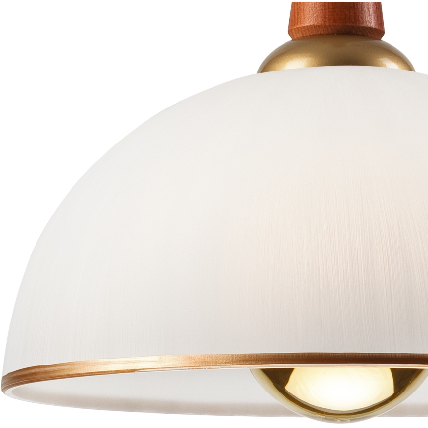 Pull-down chandelier CHIARA 1xE27/60W/230V dark brown/beech