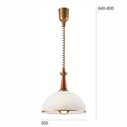 Pull-down chandelier CHIARA 1xE27/60W/230V dark brown/beech