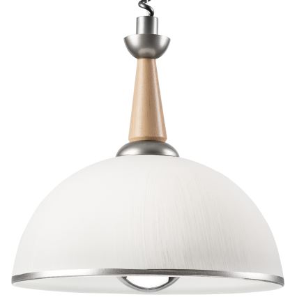 Pull-down chandelier CHIARA 1xE27/60W/230V silver/beige/beech