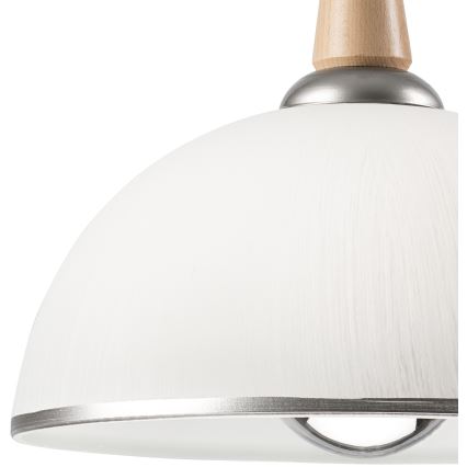 Pull-down chandelier CHIARA 1xE27/60W/230V silver/beige/beech