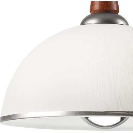 Pull-down chandelier CHIARA 1xE27/60W/230V silver/brown/beech