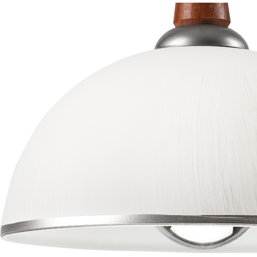 Pull-down chandelier CHIARA 1xE27/60W/230V silver/brown/beech
