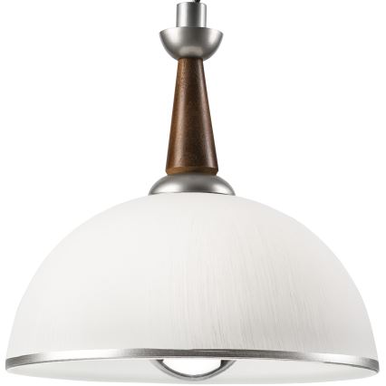 Pull-down chandelier CHIARA 1xE27/60W/230V silver/dark brown/beech