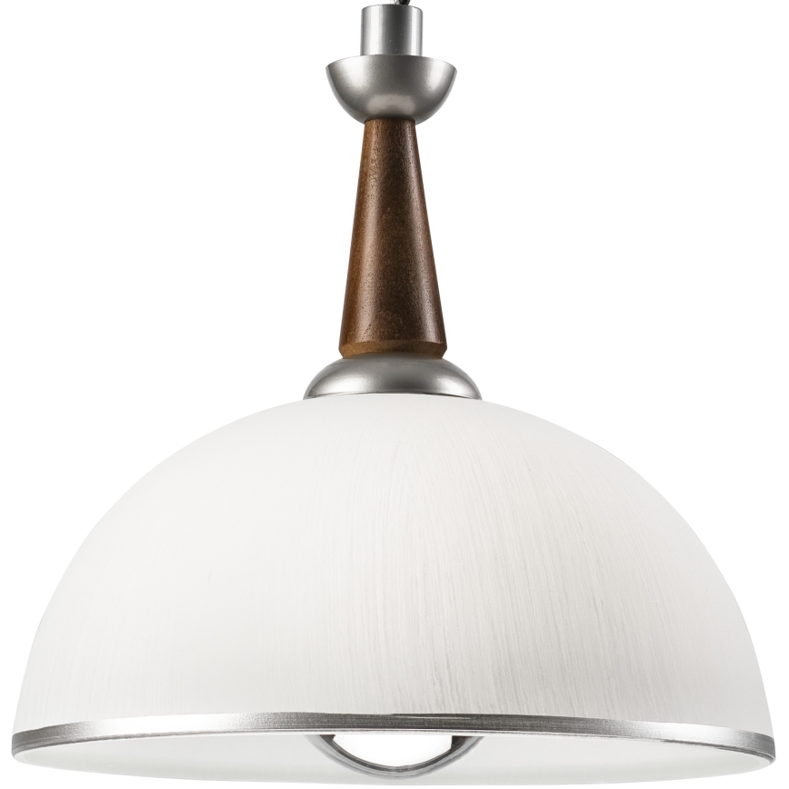 Pull-down chandelier CHIARA 1xE27/60W/230V silver/dark brown/beech