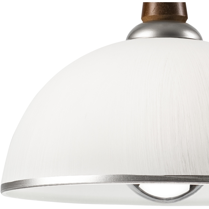 Pull-down chandelier CHIARA 1xE27/60W/230V silver/dark brown/beech