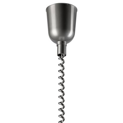 Pull-down chandelier CHIARA 1xE27/60W/230V silver/dark brown/beech