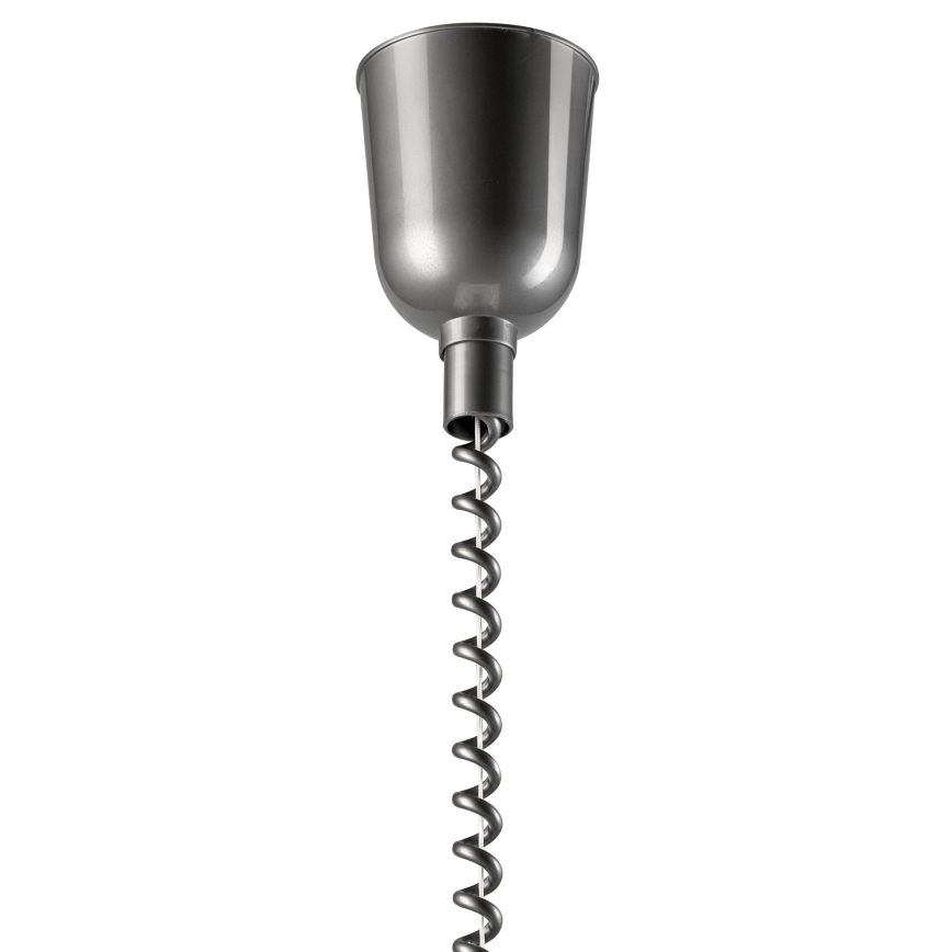 Pull-down chandelier CHIARA 1xE27/60W/230V silver/dark brown/beech