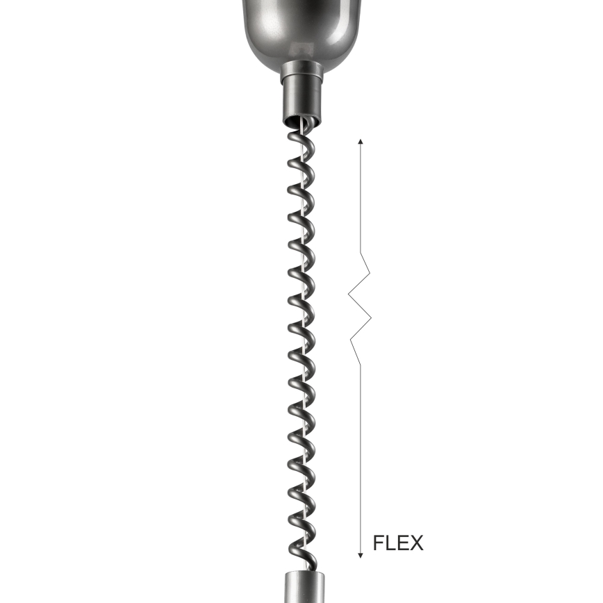 Pull-down chandelier CHIARA 1xE27/60W/230V silver/dark brown/beech