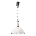 Pull-down chandelier CHIARA 1xE27/60W/230V silver/beige/beech