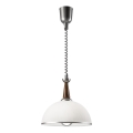 Pull-down chandelier CHIARA 1xE27/60W/230V silver/dark brown/beech