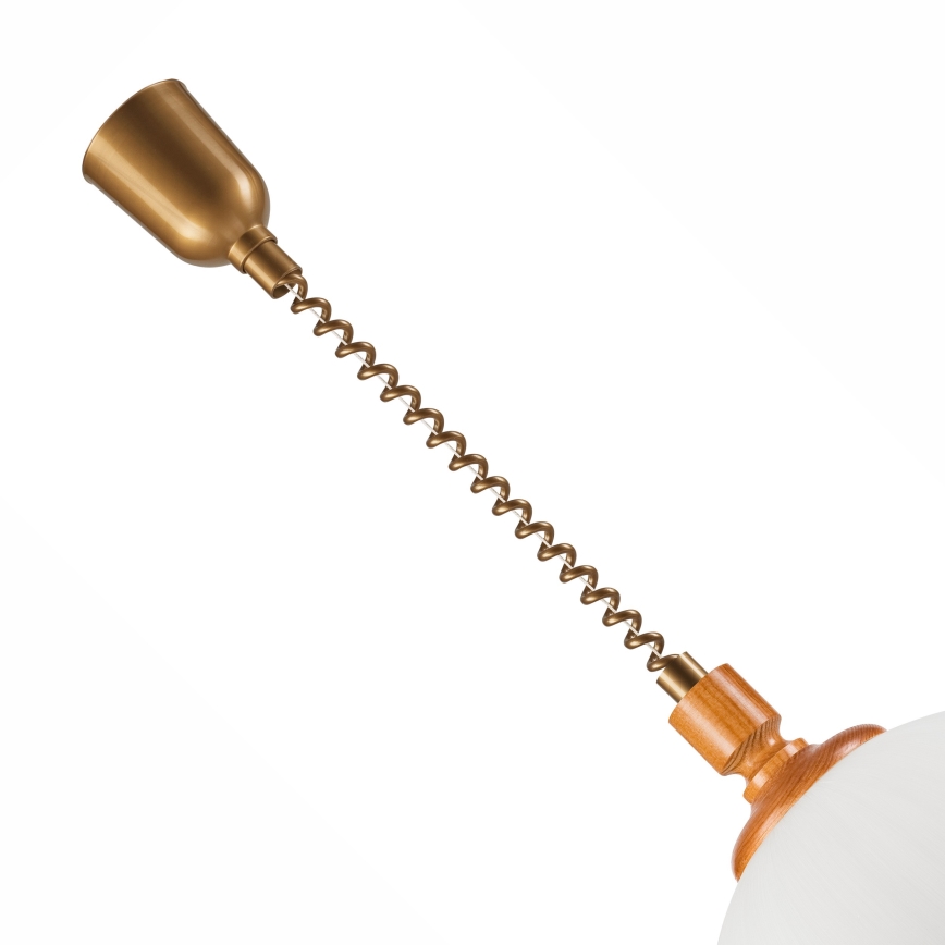 Pull-down chandelier RAMONA 1xE27/60W/230V beige/brown/pine
