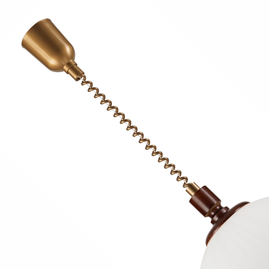 Pull-down chandelier RAMONA 1xE27/60W/230V beige/dark brown/pine