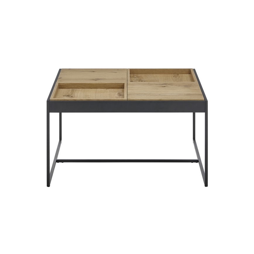 PULSE Coffee Table 83x83 cm, Oak/Black